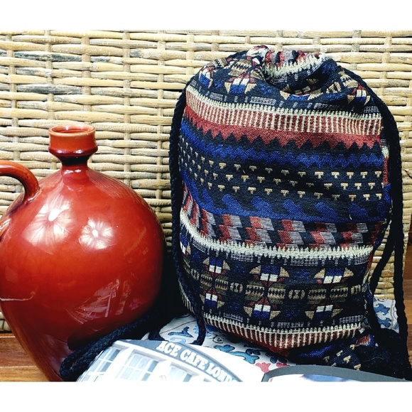 Handbags - Boho Gypsy Fabric Beach Bag Drawstring Backpack
